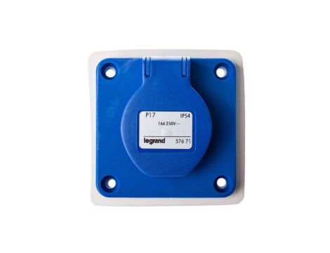 Gniazdo tablicowe z uziemieniem IP44 niebieskie 2P+Z P17 057671