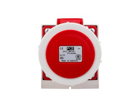 Gniazdo stałe 16A 4P 400V czerwone IP67 /bez dławnicy/ 1142-6