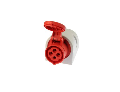 Gniazdo stałe 16A 4P 400V czerwone IP44 114-6
