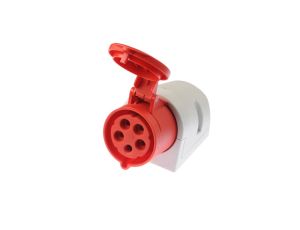 Gniazdo stałe 32A 5P 400V czerwone IP44 125-6