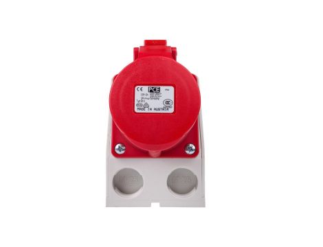 Gniazdo KOMBI z rozłącznikiem 0-1 M25 16A 5P 400V czerwone IP44 915-6w