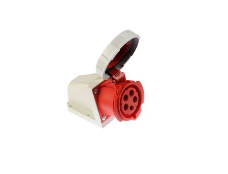 Gniazdo stałe 32A 5P 400V czerwone IP67 /bez dławnicy/ 1252-6