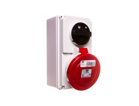 Gniazdo stałe z wyłącznikiem 0-1 małe 32A 5P 400V IP44 /blokada mechaniczna/ 6125-6