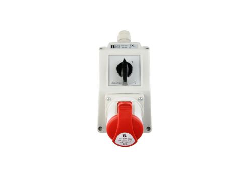 Zestaw instalacyjny z gniazdem 32A 4P (0-1) czerwony ZI02R341