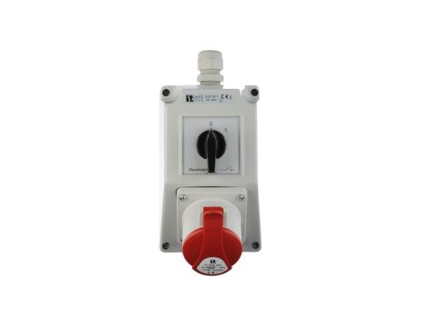 Zestaw instalacyjny z gniazdem 16A 5P (0-1) czerwony ZI02R211