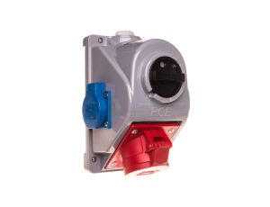 Zestaw instalacyjny z gniazdem 16A 5P+2x2P+Z schuko (0-1) czerwony Combopol 61132-6 96061552W