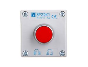 Kaseta sterownicza 1-otworowa czerwony 1R szara IP65 1x membrana M20 SP22K1\02-1