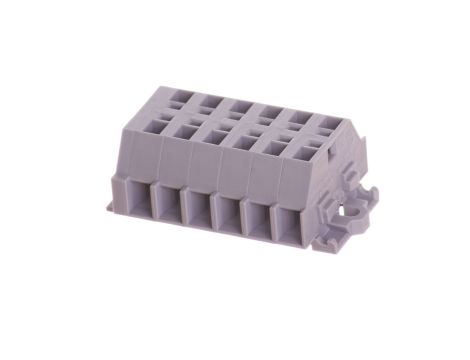 Listwa zaciskowa 2-przewodowa 2,5mm2 6-torowa z mocowaniem śrubowym szara 261-106