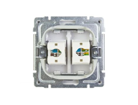 KOS66 Gniazdo komputerowe podwójne 2xRJ45 kat.5e nieekranowane białe 660467