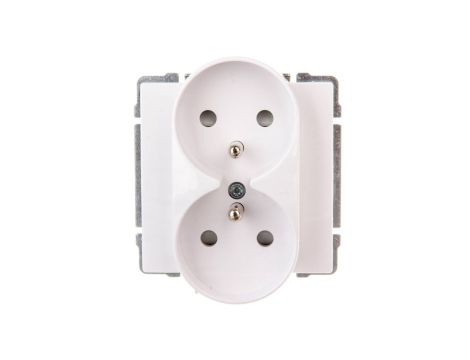 KOS66 Gniazdo podwójne z/u z przesłonami białe 660447