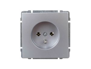 KOS66 Gniazdo pojedyncze z/u aluminium 664034