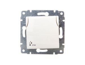 VENA Gniazdo bryzgoszczelne z/u IP44 z przesłonami klapka białe 510439