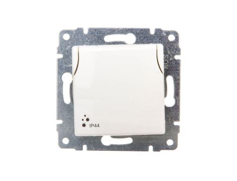 VENA Gniazdo bryzgoszczelne z/u IP44 z przesłonami klapka białe 510439