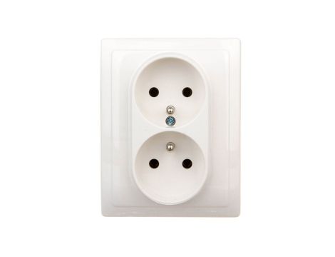 VENA Gniazdo podwójne z/u białe 510436