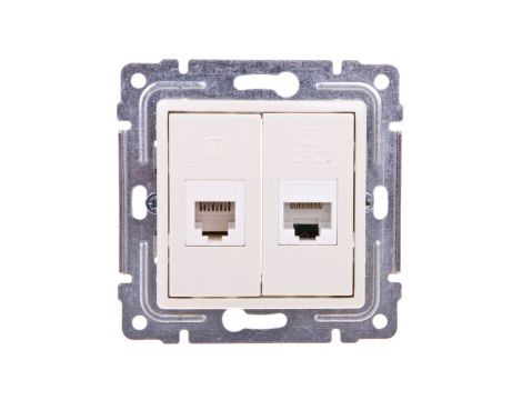 VENA Gniazdo teleinformatyczne RJ45 kat.5e nieekranowane + RJ11 krem 510369