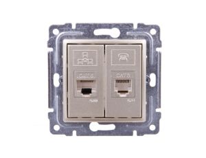 VENA Gniazdo teleinformatyczne RJ45 kat.5e nieekranowane + RJ11 satyna 515069