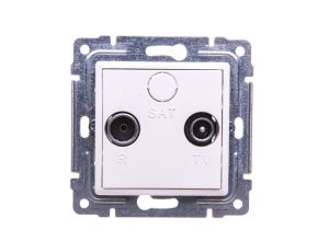 VENA Gniazdo antenowe RTV przelotowe 8dB białe 510474