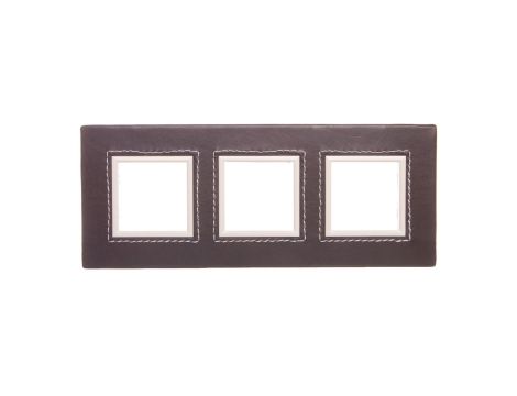 DANTE Ramka potrójna skóra CHOCO 4522583