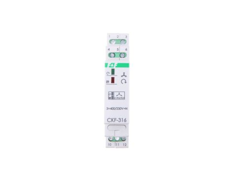 Przekaźnik kolejności, zaniku i asymetrii faz 3x400/230V+N 10A 1P 4sek 55V CKF-316