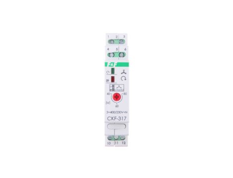 Przekaźnik kolejności, zaniku i asymetrii faz 10A 1P 4sek 40-80V CKF-317