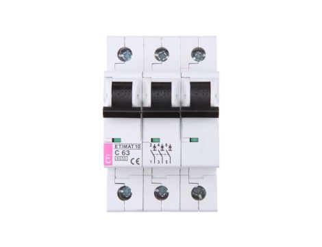 Wyłącznik nadprądowy 3P C 63A 6kA AC ETIMAT10 002135722