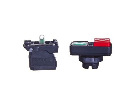 Przycisk sterowniczy podwójny 22mm czerwony/zielony 1Z 1R z samopowrotem z podświetleniem XB5AW73731M5