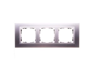 Simon 82 Ramka potrójna pozioma metalowa aluminium/ ramka pośrednia aluminium mat 82937-33