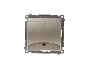 Simon 54 Łącznik hotelowy z podświetleniem złoty mat DWH1.01/44