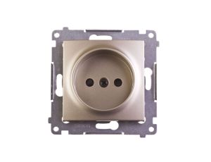 Simon 54 Gniazdo pojedyncze b/u 16A IP20 złoty mat DG1Z.01/44