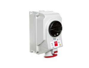 Gniazdo stałe z wyłącznikiem 0-1 duże 16A 5P 400V IP44 /blokada mechaniczna/ 7515-6