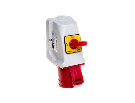 Gniazdo KOMBI z rozłącznikiem 0-1 M25 32A 5P 400V czerwone IP44 925-6w