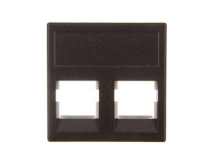 Simon Connect Płytka K45 gniazda teleinformatycznego podwójnego 2xRJ płaska czarny KB076/14