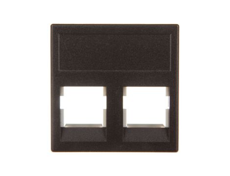 Simon Connect Płytka K45 gniazda teleinformatycznego podwójnego 2xRJ płaska czarny KB076/14