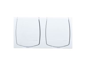 MADERA Gniazdo hermetyczne podwójne z/u IP44 klapka biała GNH-2NZ/00/w