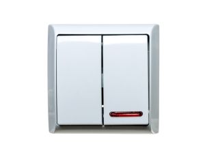 BIS Łącznik natynkowy świecznikowy z podświetleniem biały ŁN-2BS/00