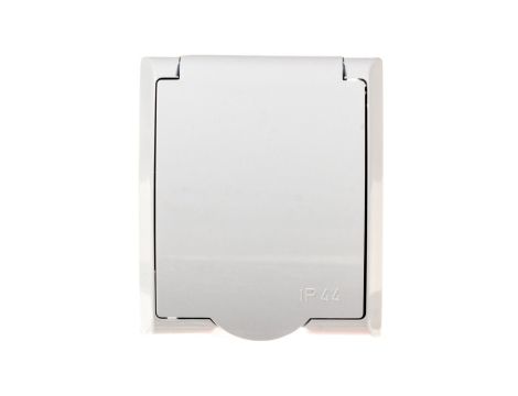 FALA Gniazdo hermetyczne pojedyncze z/u IP44 klapka biała GNH-1HZ/00/w