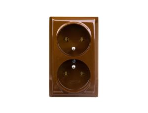 BIS Gniazdo podwójne z/u brązowe GN-2BZ/24