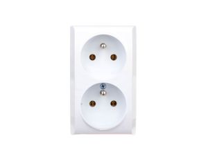 BIS Gniazdo podwójne z/u z niezamiennością faz białe GN-2BC/00