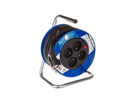Przedłużacz bębnowy Kompakt 15m 4x230V czarny H05VV-F 3G1,5 1079184004