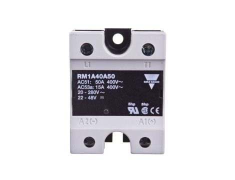 Przekaźnik półprzewodnikowy jednofazowy 42-440V AC 50A 20-280VAC/22-48VDC RM1A40A50