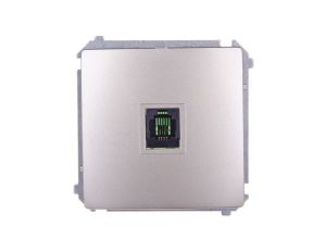 Simon Basic Gniazdo telefoniczne pojedyncze RJ11 satyna metalizowana BMTU.01/29