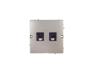 Simon Basic Gniazdo telefoniczne podwójne 2xRJ11 satyna metalizowana BMTF2.02/29