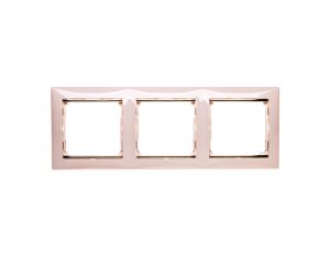 VALENA Ramka potrójna pozioma krem/złoto 774153
