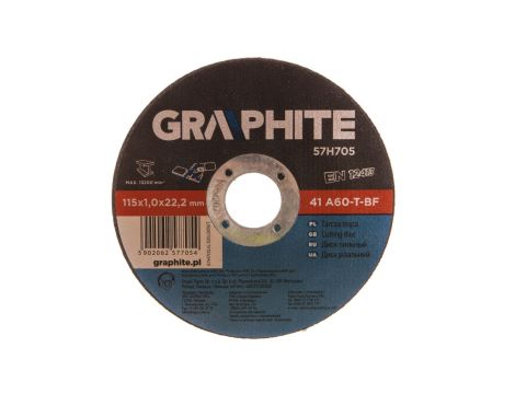 Tarcza tnąca do metalu 115 x 1.0 x 22.2 mm, 41 A60-T-BF