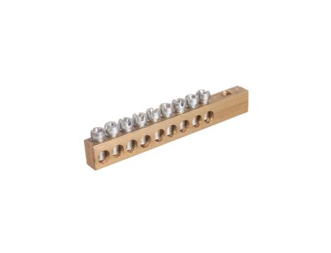 Listwa zaciskowa 9-torowa N/PE do 16mm2 bez izolatora ZT O 9 otw. bez izolat.