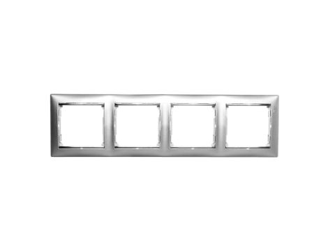 VALENA Ramka poczwórna pozioma aluminium/srebro 770354