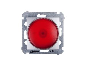 Simon 54 Sygnalizator świetlny LED czerwone światło srebrny mat DSS2.01/43