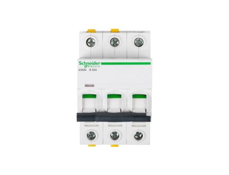 Wyłącznik nadprądowy 3P B 50A 6kA AC iC60N-B50-3 A9F03350