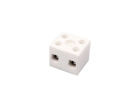 Złączka gwintowa porcelanowa 10mm 2-tory biała z 1 otworem montażowym CPO-15A-2P 80722516 /20szt./