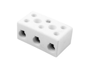 Złączka gwintowa porcelanowa 16mm 3-tory biała z 2 otworami montażowymi CPO-30A-3P 80733516 /10szt./